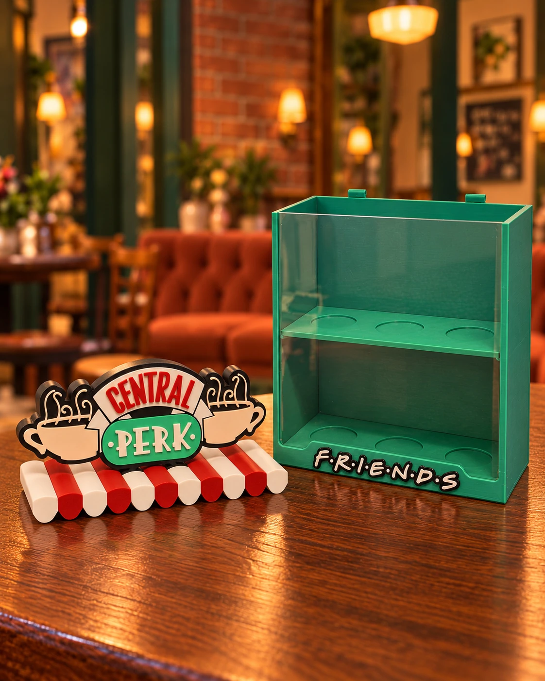 Friends collectible display with removable Central Perk top section